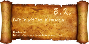 Bányász Klaudia névjegykártya
