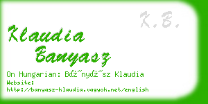 klaudia banyasz business card